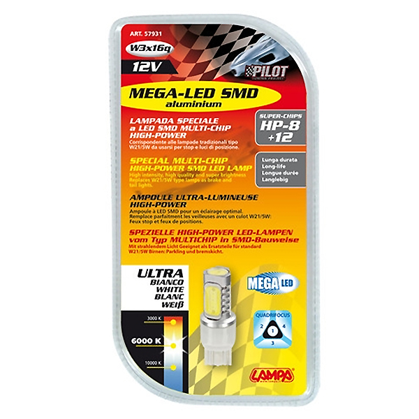 Εικόνα 3 από 3 — ΛΑΜΠΑΚΙ W21/5W 12V W3x16q MEGA-LED 20