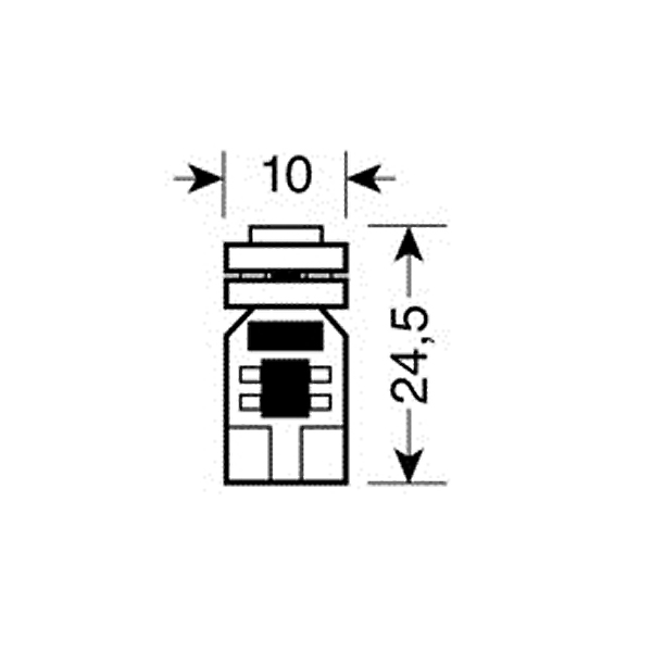 Εικόνα 2 από 4 — T10 W5W 12V W2,1×9,5d 20lm HYPER-LED12 ΛΕΥΚΟ 4SMDx3chips (ΚΑΡΦΩΤΟ-ΔΙΠΛΗΣ ΠΟΛΙΚΟΤΗΤΑΣ CAN-BUS) 2ΤΕΜ.