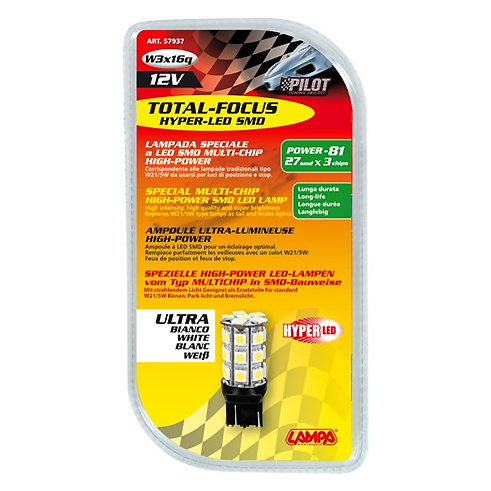 Εικόνα 3 από 3 — ΛΑΜΠΑΚΙ W21/5W 12V  HYPER-LED 81