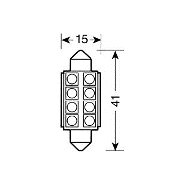 Εικόνα 3 από 5 — ΛΑΜΠΑΚΙ ΠΛΑΦΟΝΙΕΡΑΣ 15x41mm HYPER-LED 24