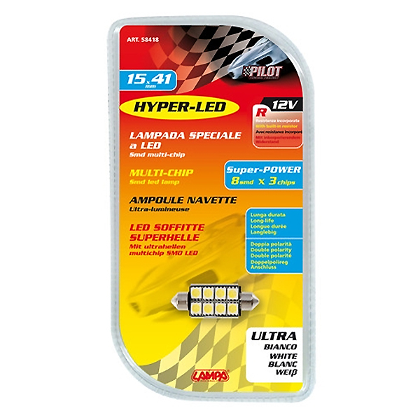 Εικόνα 5 από 5 — ΛΑΜΠΑΚΙ ΠΛΑΦΟΝΙΕΡΑΣ 15x41mm HYPER-LED 24