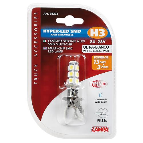 Εικόνα 4 από 4 — H3 24/28V PK22s HYPER-LED39 ΛΕΥΚΟ 1ΤΕΜ.