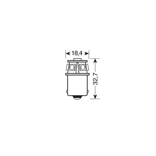 Εικόνα 3 από 4 — R5W 24/28V BA15s HYPER-LED18 ΛΕΥΚΟ