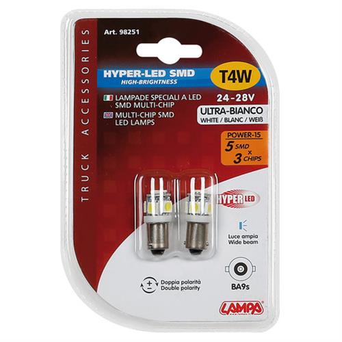 Εικόνα 4 από 4 — T4W 24/28V BA9s HYPER-LED15 ΛΕΥΚΟ