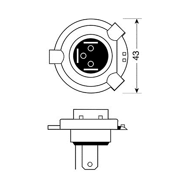 Εικόνα 3 από 4 — H4 ΑΛΟΓΟΝΟΥ 12V/60-55W 92mm P43t ΛΑΜΠΑ