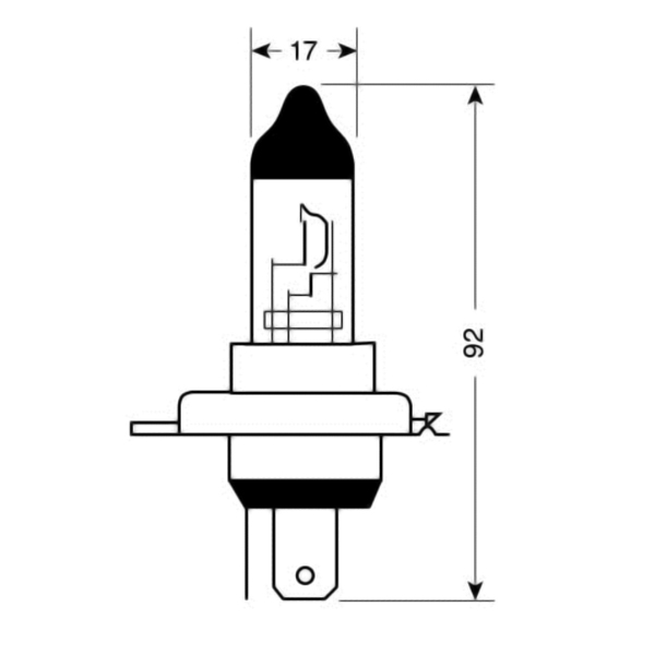 Εικόνα 2 από 4 — H4 ΑΛΟΓΟΝΟΥ 12V/100-80W 92mm P43t