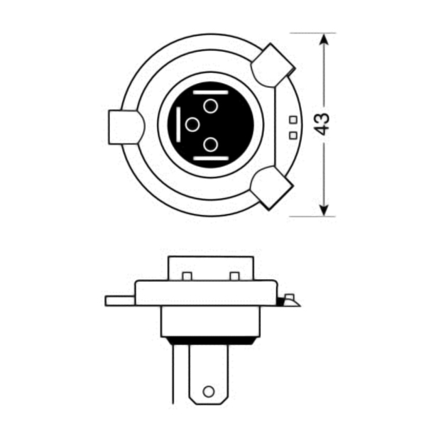 Εικόνα 3 από 4 — H4 ΑΛΟΓΟΝΟΥ 12V/60-55W P43t
