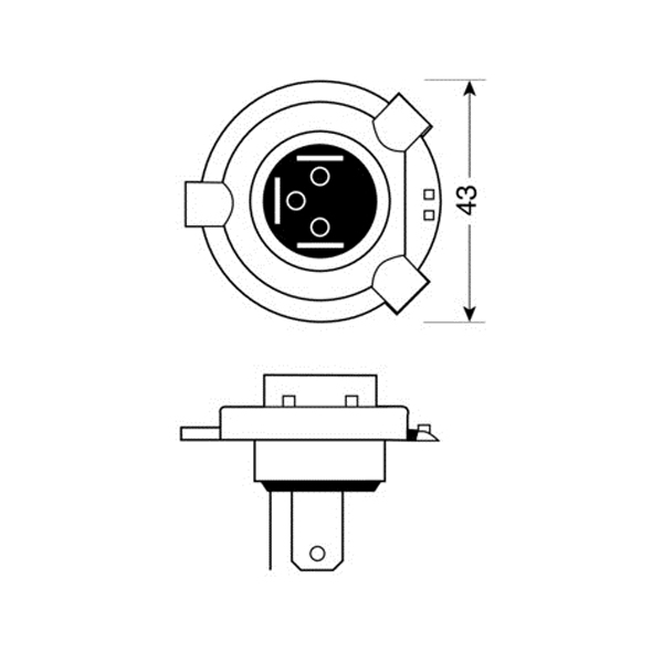 Εικόνα 3 από 4 — H4 ΑΛΟΓΟΝΟΥ 12V/60-55W P43t