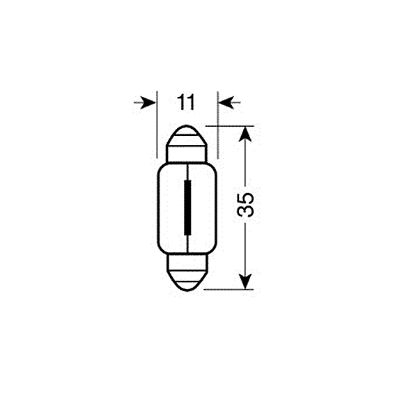 Εικόνα 3 από 4 — ΛΑΜΠΑ ΣΩΛΗΝΩΤΗ C5W/12V SV8,5×8 11X35mm