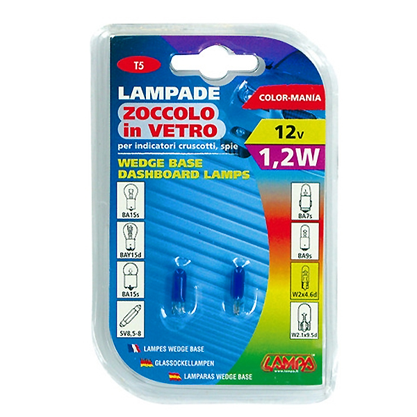 Εικόνα 4 από 4 — ΛΑΜΠΑΚΙΑ ΨΕΙΡΕΣ Τ5 12V/1.2W W2x4.6d ΜΠΛΕ