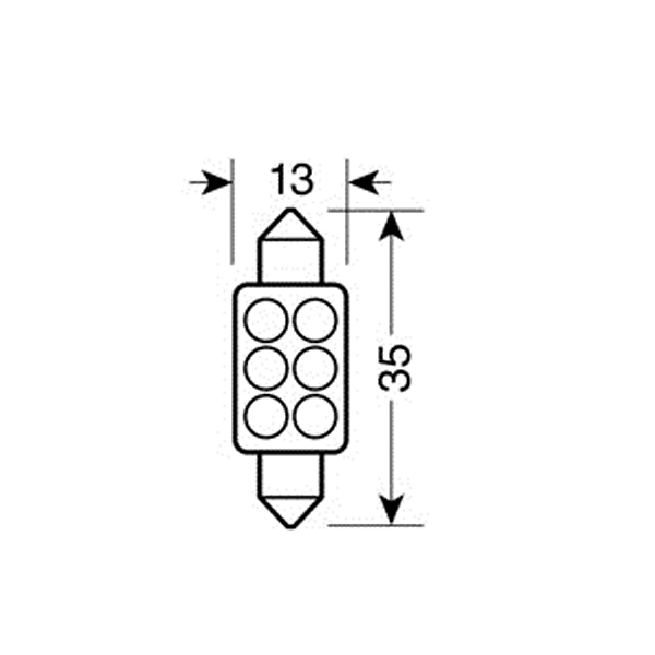 Εικόνα 2 από 4 — ΛΑΜΠΑΚΙ ΠΛΑΦΟΝΙΕΡΑΣ 6 LED 13x35mm
