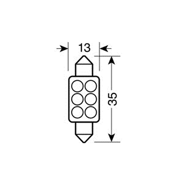Εικόνα 2 από 4 — ΛΑΜΠΑΚΙ ΠΛΑΦΟΝΙΕΡΑΣ 6 LED 13x35mm