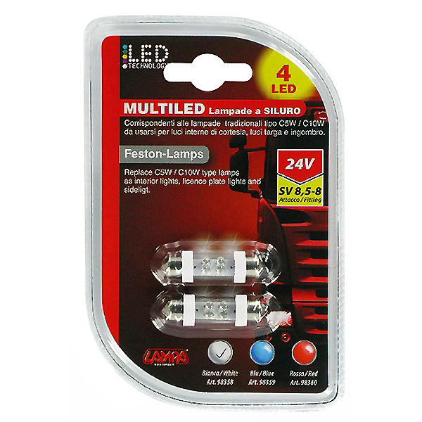 Εικόνα 2 από 2 — ΛΑΜΠΑΚΙ ΠΛΑΦΟΝΙΕΡΑΣ 24V 4 LED (SV8,5-8)
