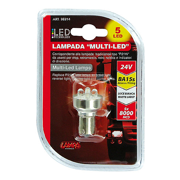 Εικόνα 2 από 2 — ΛΑΜΠΑΚΙ 24V 5LED R5-10W BA15s