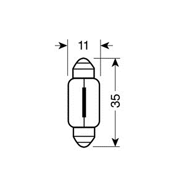 Εικόνα 2 από 4 — ΛΑΜΠΑΚΙΑ ΠΛΑΦΟΝΙΕΡΑΣ C10W 12V 10W SV8,5-8 (11x35mm) BLUE DYED-GLASS BLISTER – 2 ΤΕΜ.