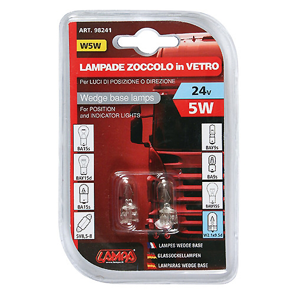 Εικόνα 2 από 2 — ΛΑΜΠΑΚΙ 24V W5W – 5W (W2.1×9.5d)