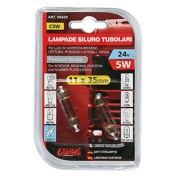 Εικόνα 2 από 2 — ΛΑΜΠΑΚΙ 24V C5W – 5W (SV8,5-8)