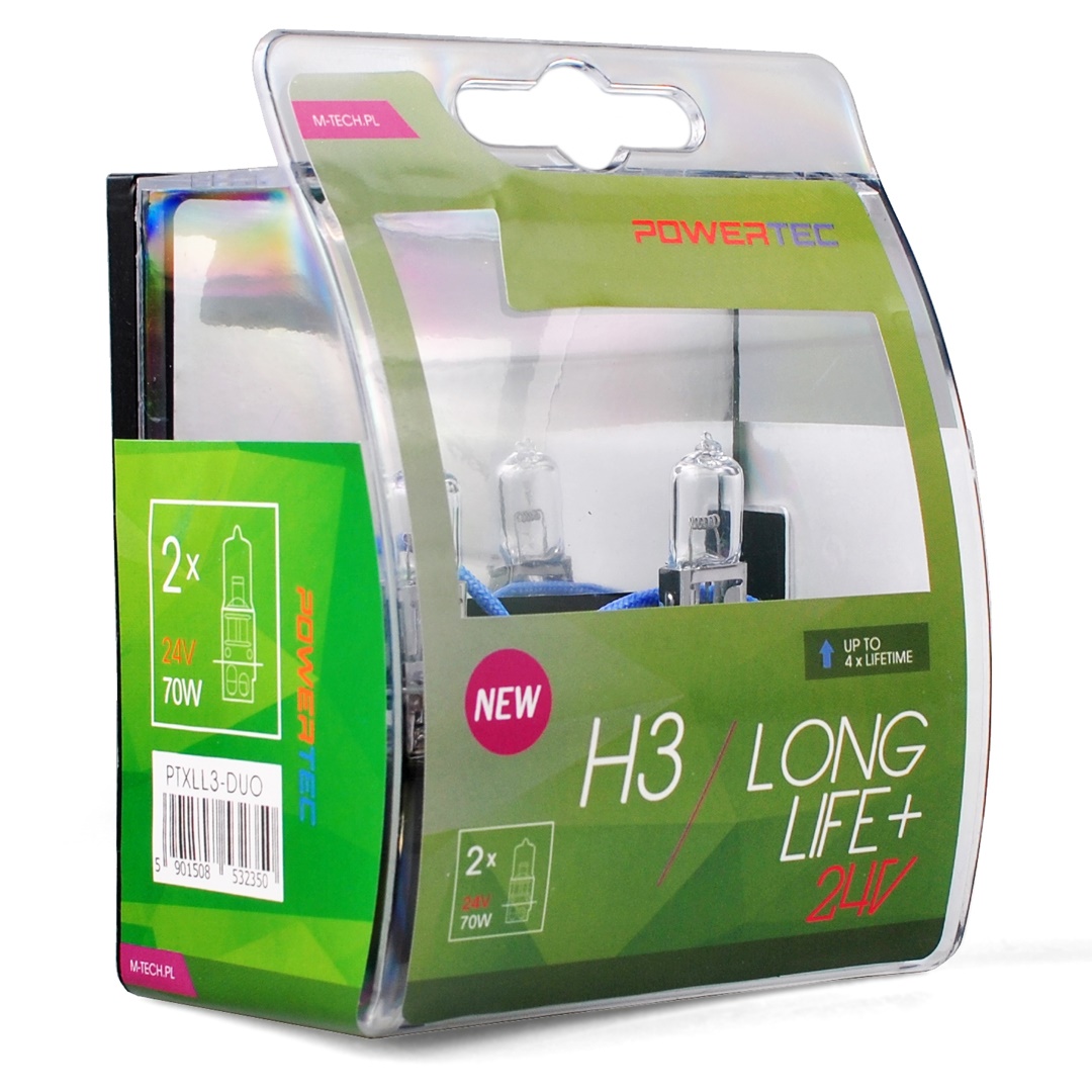 Εικόνα 1 από 1 — H3 24V 70W PK22s POWERTEC LONG LIFE ΑΛΟΓΟΝΟΥ BLISTER 2ΤΕΜ. M-TECH