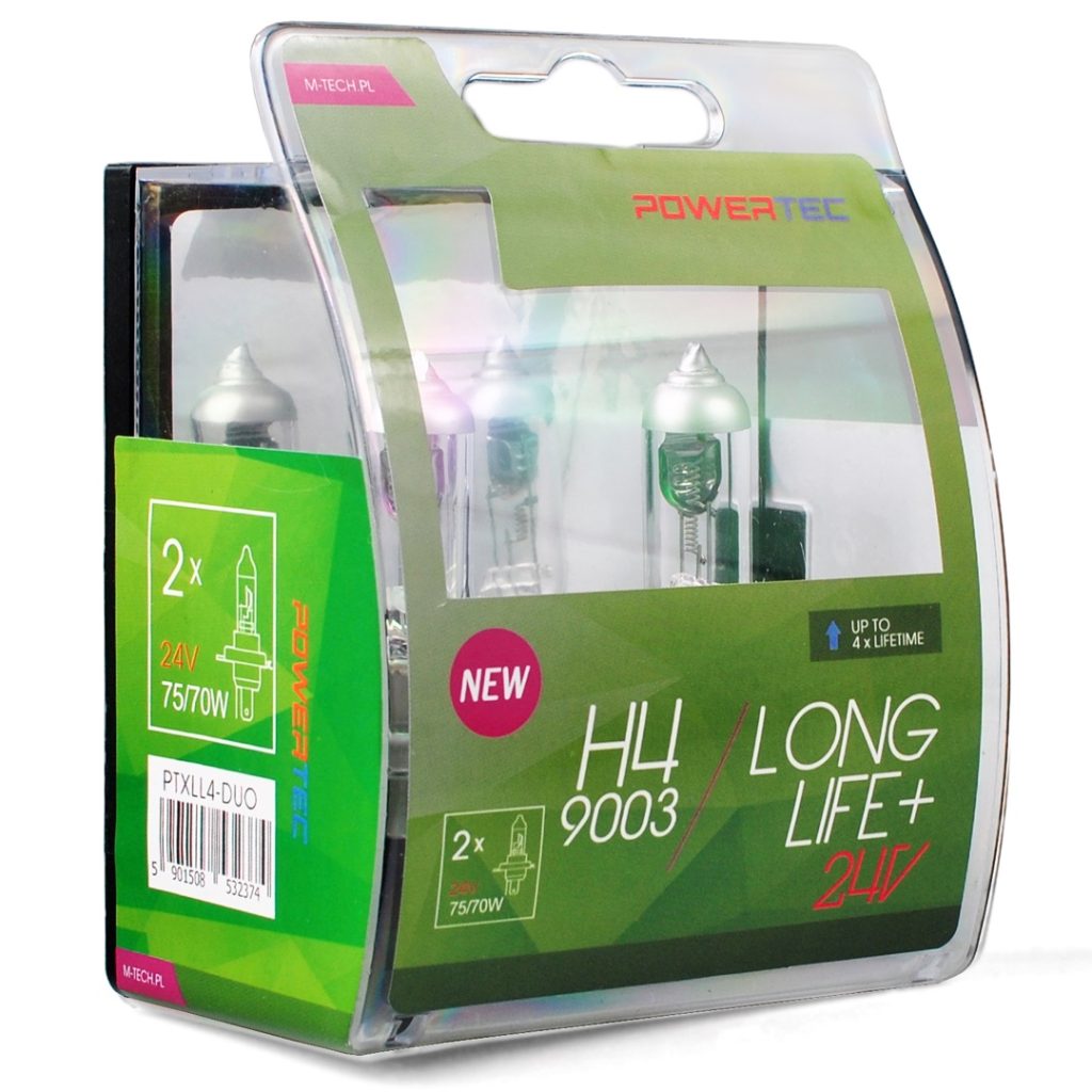 Εικόνα 1 από 1 — H4 24V 75/70W P43t POWERTEC LONG LIFE ΑΛΟΓΟΝΟΥ BLISTER 2ΤΕΜ. M-TECH