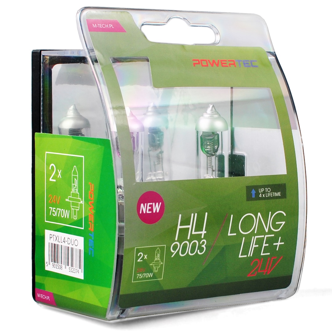 Εικόνα 1 από 1 — H4 24V 75/70W P43t POWERTEC LONG LIFE ΑΛΟΓΟΝΟΥ BLISTER 2ΤΕΜ. M-TECH