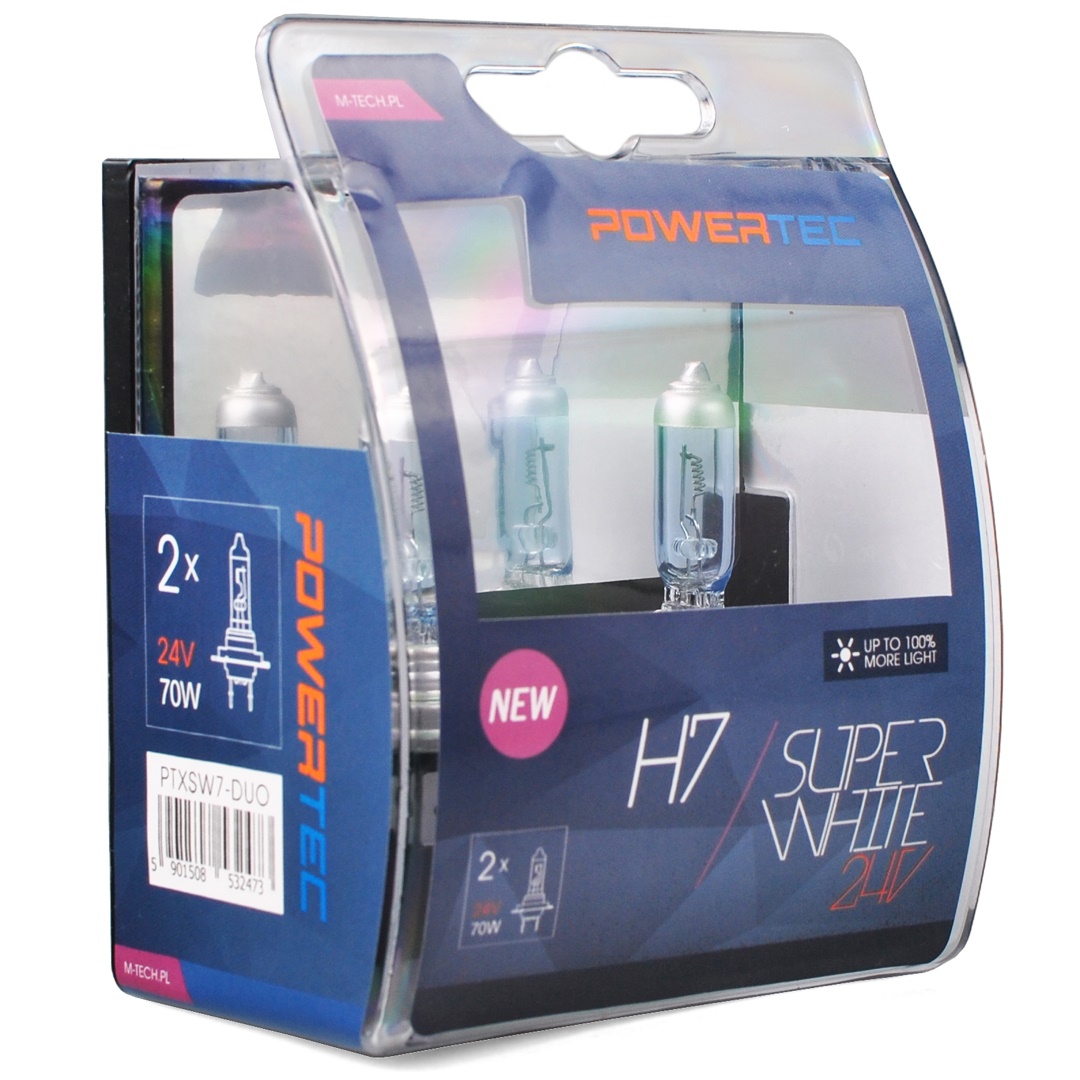 Εικόνα 1 από 1 — H7 24V 70W 3.450K PX26d POWERTECK SUPERWHITE BLISTER 2ΤΕΜ. M-TECH