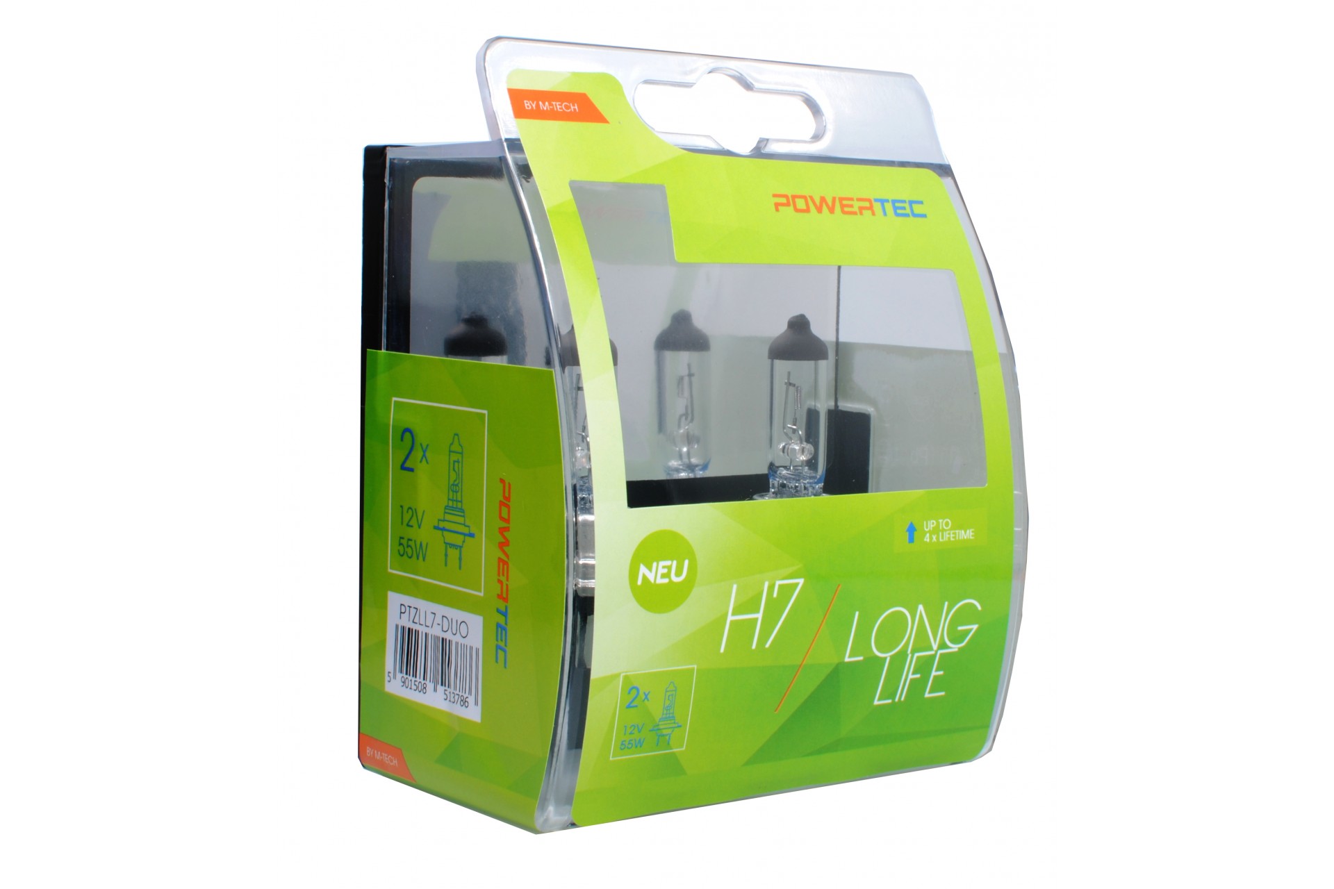 Εικόνα 1 από 1 — H7 12V 55W PX26d POWERTEC LONG LIFE ΑΛΟΓΟΝΟΥ 2ΤΕΜ.