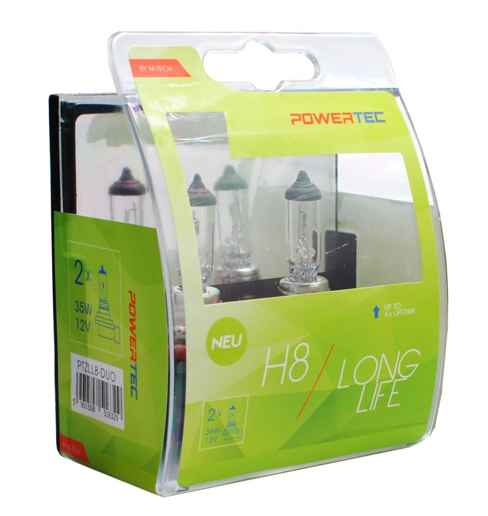 Εικόνα 1 από 2 — H8 12V 35W PGJ19-1 POWERTEC LONG LIFE (up to 3.200k) ΑΛΟΓΟΝΟΥ  M-TECH – 2 τεμ