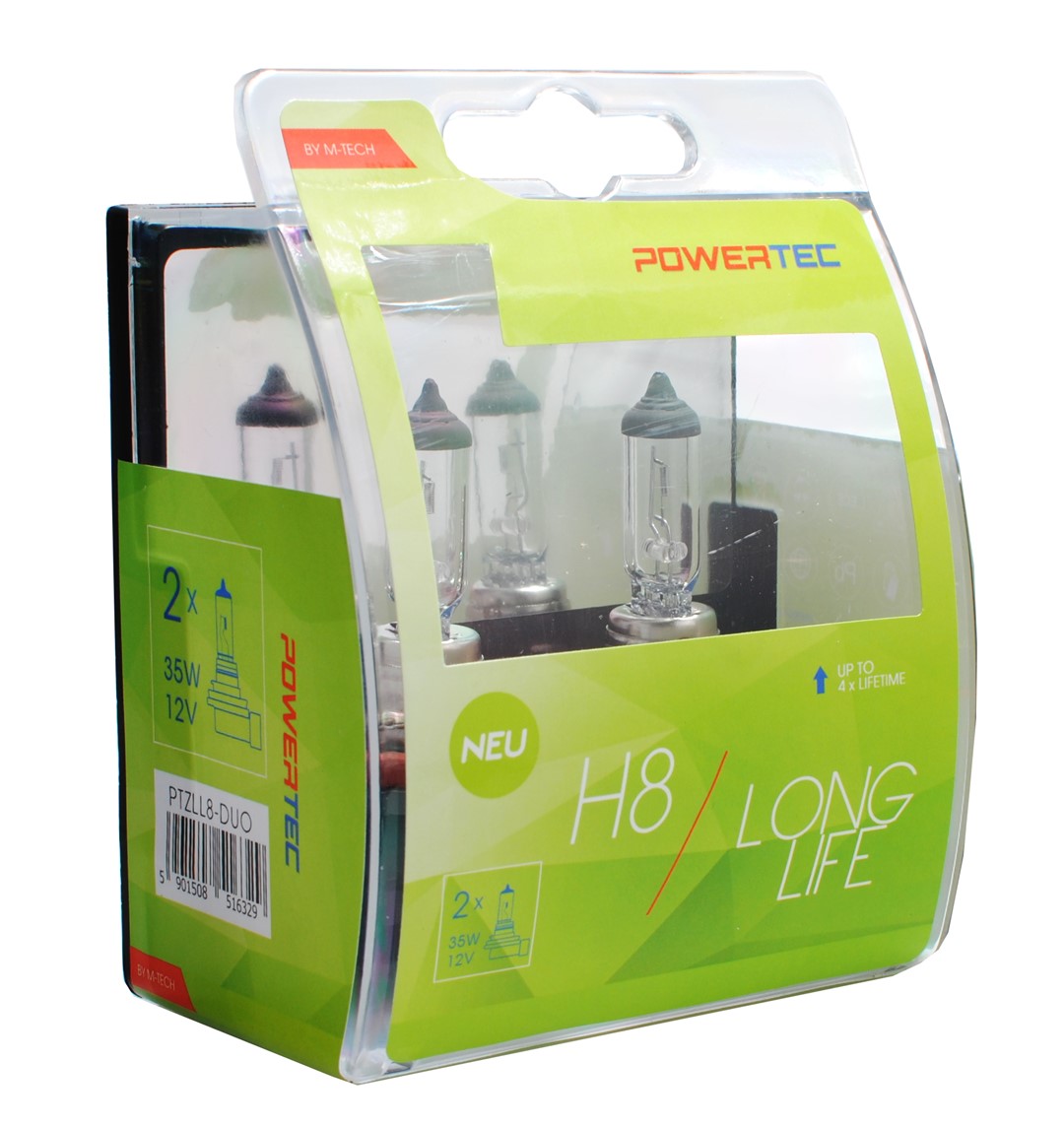 Εικόνα 1 από 2 — H8 12V 35W PGJ19-1 POWERTEC LONG LIFE (up to 3.200k) ΑΛΟΓΟΝΟΥ  M-TECH – 2 τεμ