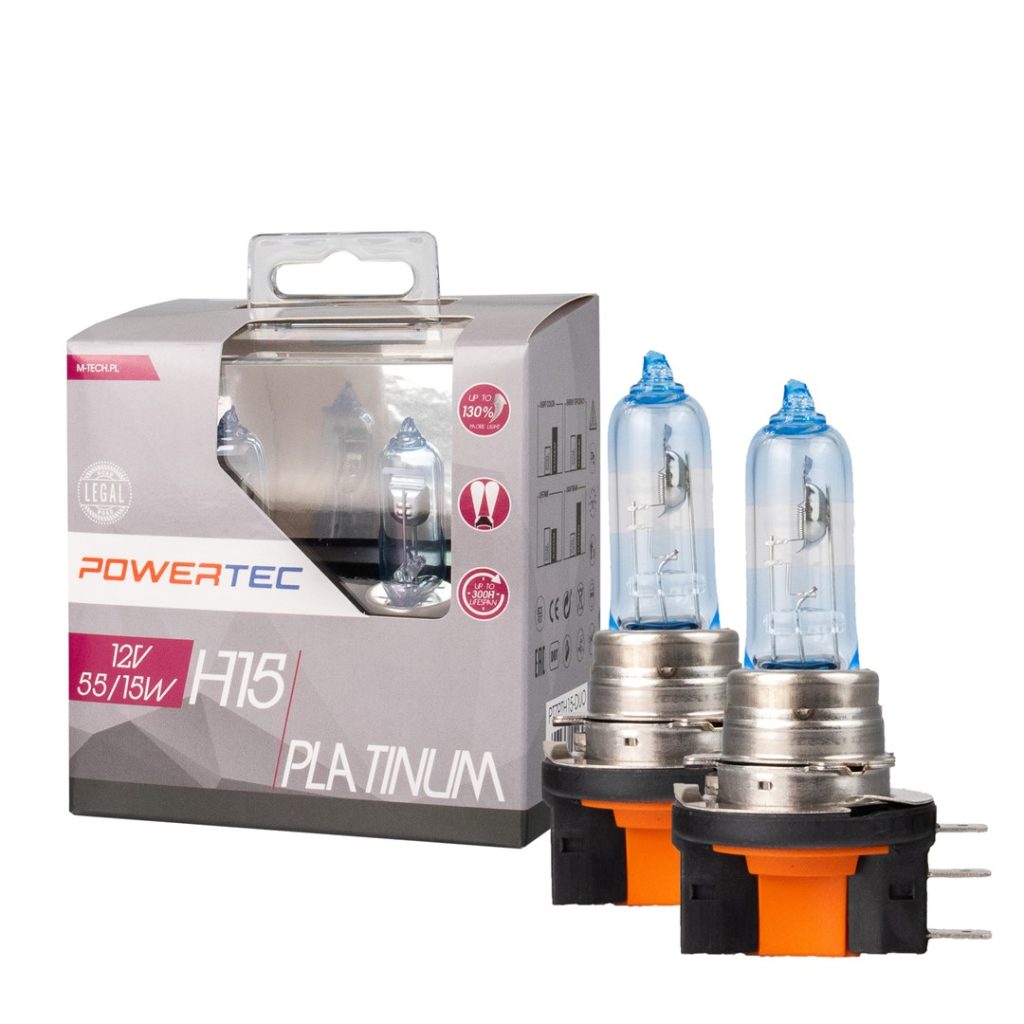 Εικόνα 1 από 3 — ΛΑΜΠΕΣ H15 12V 55/15W +130% POWERTEC PLATINUM mTECH – 2 Τεμ.