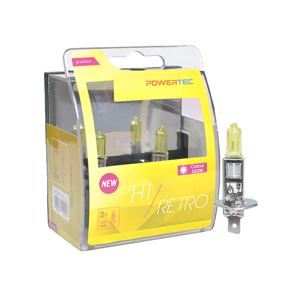 Εικόνα 2 από 2 — H1 12V 55W P14,5s POWERTEC RETRO (ΚΙΤΡΙΝΕΣ ΛΑΜΠΕΣ) 2ΤΕΜ.
