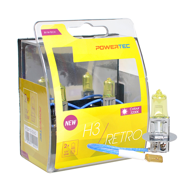 Εικόνα 2 από 2 — H3 12V 55W PK22s POWERTEC RETRO (ΚΙΤΡΙΝΕΣ ΛΑΜΠΕΣ) 2ΤΕΜ.