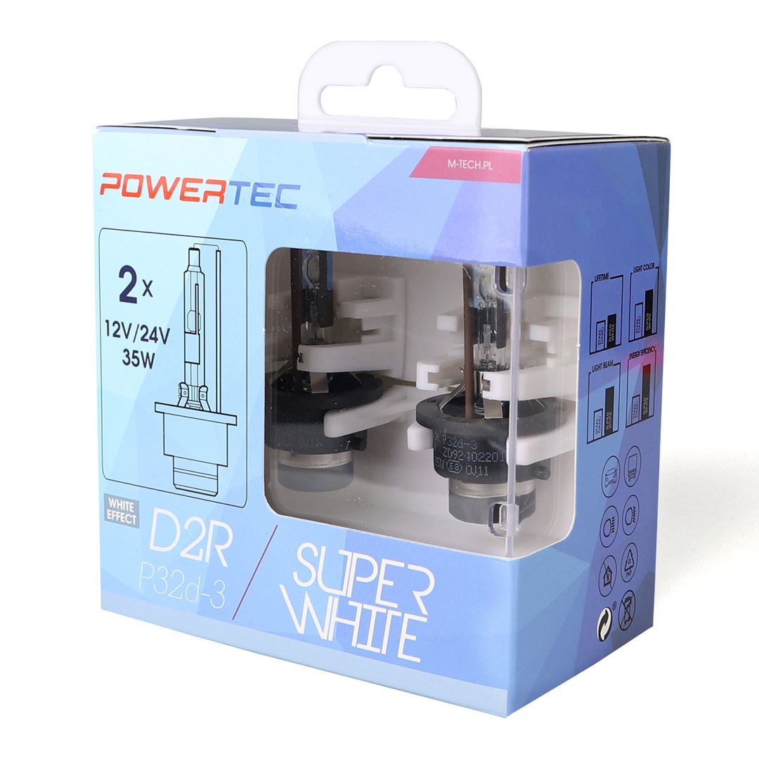 Εικόνα 2 από 2 — D2R 12V 34W P32d-3 5.000K POWERTEC SUPER WHITE 2ΤΕΜ. M-TECH