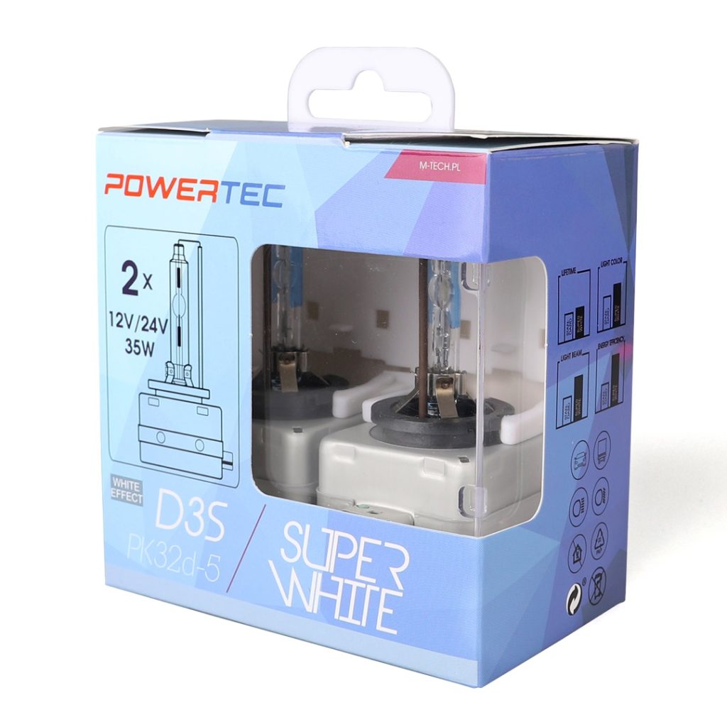 Εικόνα 2 από 2 — D3S 12V 34W P32d-5 5.000K POWERTEC SUPER WHITE 2ΤΕΜ. M-TECH