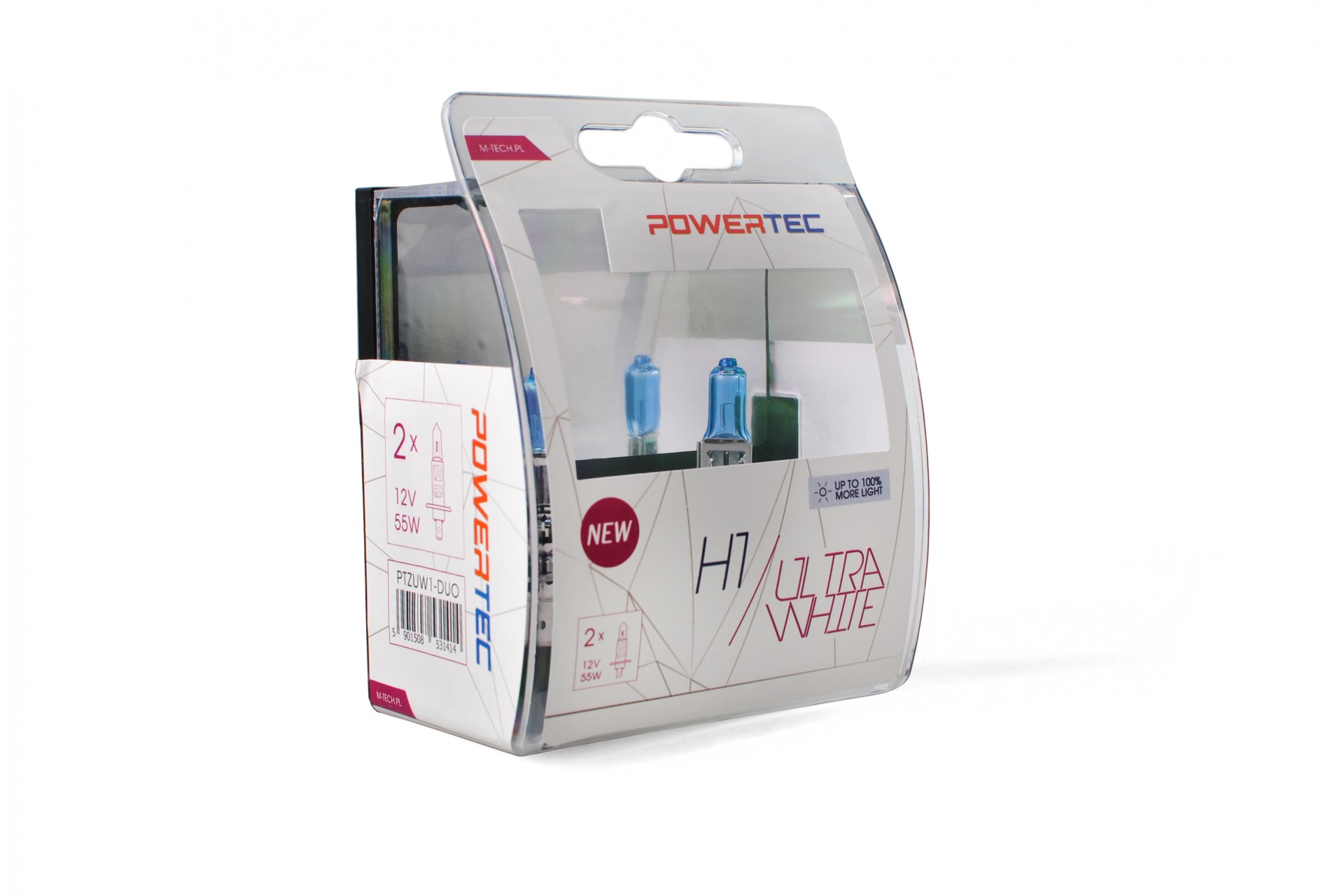 Εικόνα 1 από 2 — H1 12V 55W P14,5s POWERTEC ULTRA WHITE 2ΤΕΜ. M-TECH