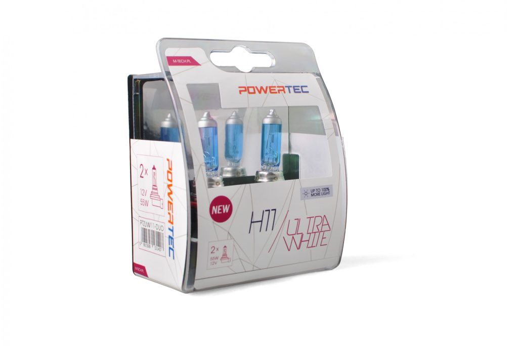 Εικόνα 1 από 2 — H11 12V 55W PGJ19-2 POWERTEC ULTRA WHITE 2ΤΕΜ. M-TECH