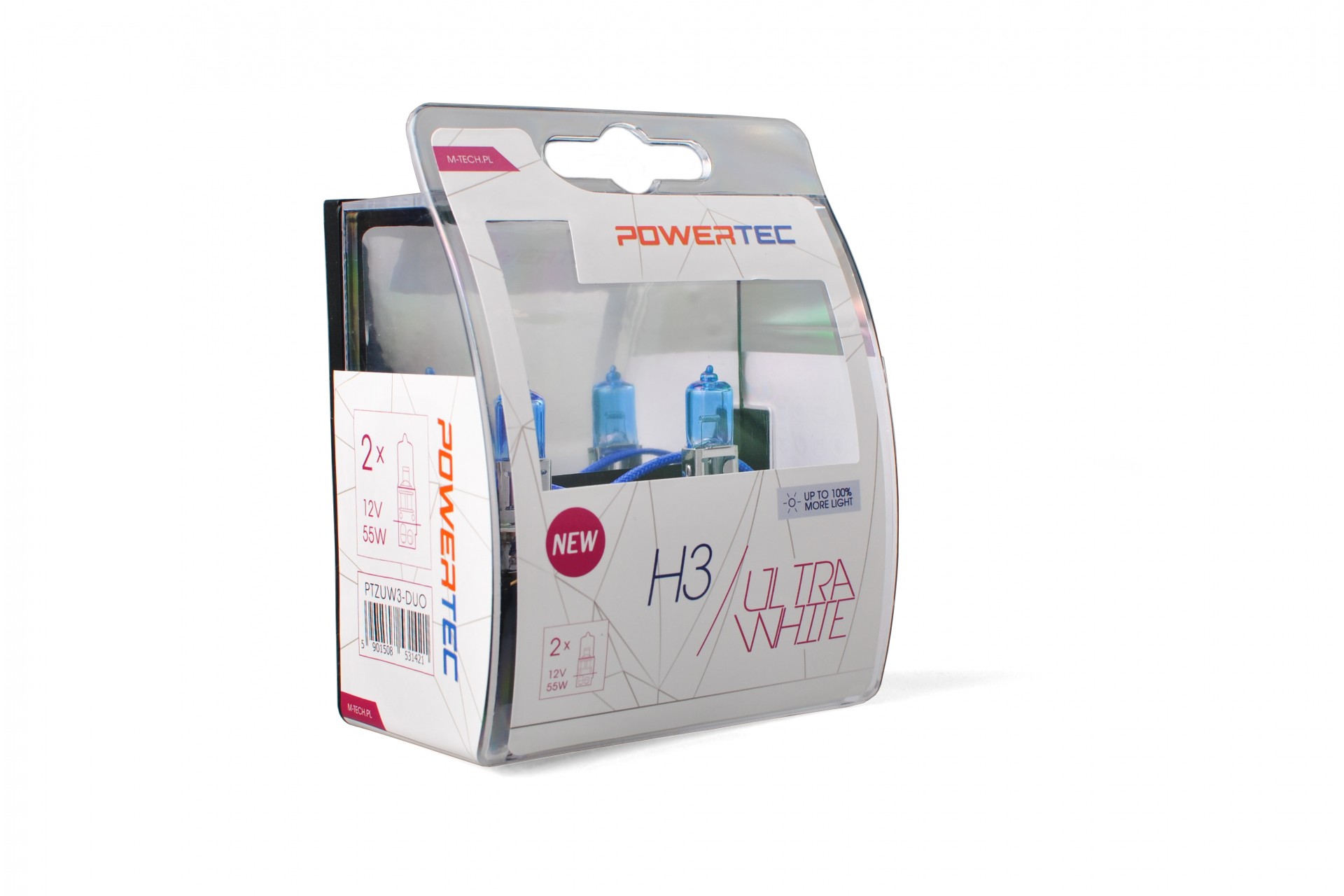 Εικόνα 1 από 1 — H3 12V 55W PK22s POWERTEC ULTRA WHITE 2ΤΕΜ. M-TECH