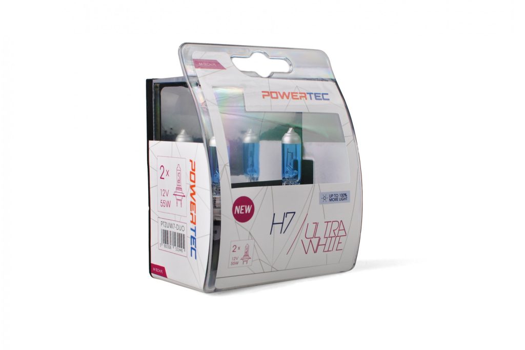 Εικόνα 1 από 2 — H7 12V 55W PX26d POWERTEC ULTRA WHITE 2ΤΕΜ. M-TECH
