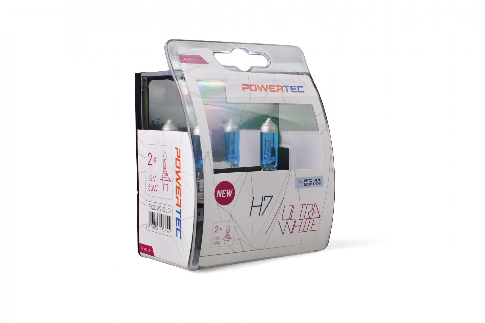 Εικόνα 1 από 2 — H7 12V 55W PX26d POWERTEC ULTRA WHITE 2ΤΕΜ. M-TECH