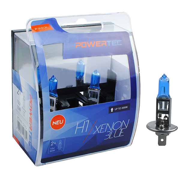 Εικόνα 1 από 1 — H1 12V 55W P14,5s 5.000K POWERTEC XENON BLUE 2ΤΕΜ. M-TECH