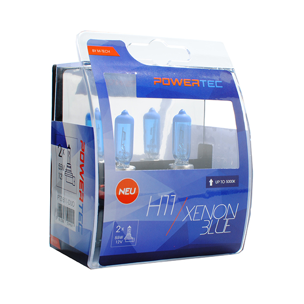 Εικόνα 1 από 1 — H11 12V 55W PGJ19-2 5.000K POWERTEC XENON BLUE 2ΤΕΜ.