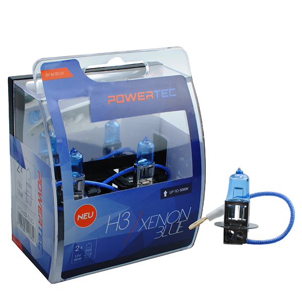 Εικόνα 1 από 1 — H3 12V 55W PK22s 5.000K POWERTEC XENON BLUE 2ΤΕΜ. M-TECH