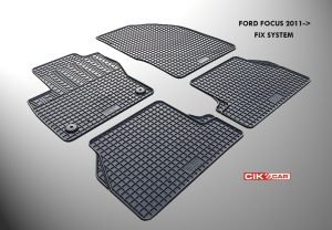 Cik - ΠΑΤΑΚΙΑ ΑΥΤΟΚΙΝΗΤΟΥ ΑΠΟ ΛΑΣΤΙΧΟ ΓΙΑ FORD FOCUS 2011-2015 ΣΕ ΜΑΥΡΟ ΧΡΩΜΑ ΜΕ ΚΟΥΜΠΩΜΑΤΑ - 4 ΤΕΜ. (RM.FO.0004/CK)