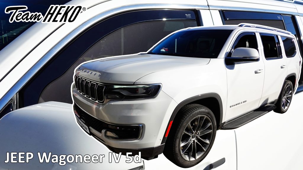 Εικόνα 1 από 4 — Heko – Ανεμοθραύστες για Jeep Wagoneer IV 5 Doors 2021-2025 Σετ Αυτοκινήτου Απο Εύκαμπτο Φιμέ Πλαστικό – 4 τεμ. (ΑΝΕΜ.SET19140)