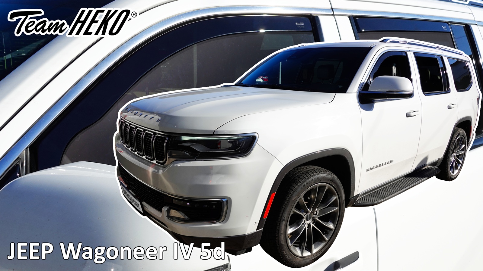 Εικόνα 1 από 4 — Heko – Ανεμοθραύστες για Jeep Wagoneer IV 5 Doors 2021-2025 Σετ Αυτοκινήτου Απο Εύκαμπτο Φιμέ Πλαστικό – 4 τεμ. (ΑΝΕΜ.SET19140)