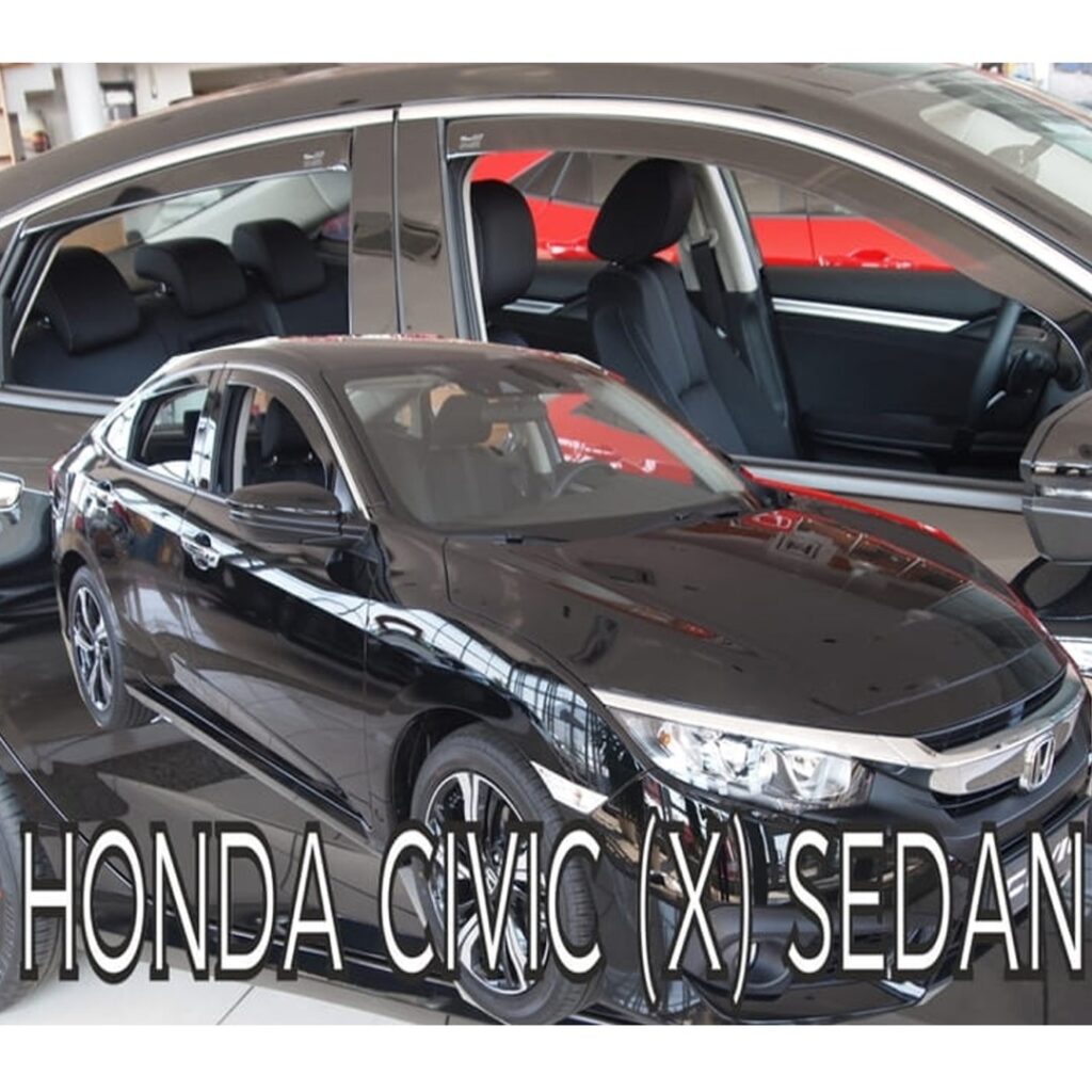 Εικόνα 1 από 5 — ΑΝΕΜΟΘΡΑΥΣΤΕΣ ΓΙΑ HONDA CIVIC X GEN 4D 2017+ ΣΕΤ ΑΥΤΟΚΙΝΗΤΟΥ ΑΠΟ ΕΥΚΑΜΠΤΟ ΦΙΜΕ ΠΛΑΣΤΙΚΟ HEKO – 4 ΤΕΜ.