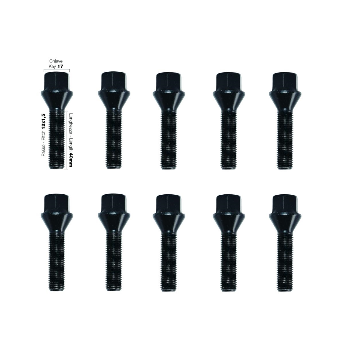 Εικόνα 1 από 1 — ΜΠΟΥΛΟΝΙΑ ΚΩΝΙΚΑ 12×1,50 40mm (17) ΜΑΥΡΑ SIMONI RACING – 10 TEM.