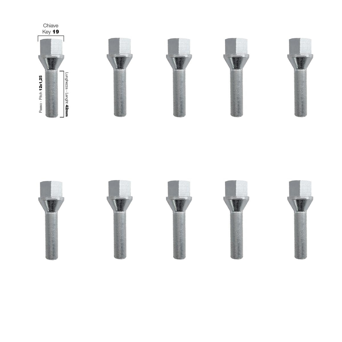 Εικόνα 1 από 2 — ΜΠΟΥΛΟΝΙΑ ΚΩΝΙΚΑ 12×1,25 (42mm) (19) SIMONI RACING – 10 ΤΕΜ.