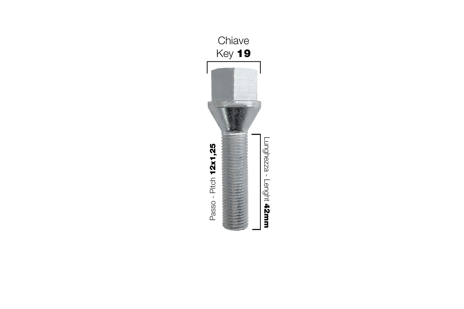 Εικόνα 2 από 2 — ΜΠΟΥΛΟΝΙΑ ΚΩΝΙΚΑ 12×1,25 (42mm) (19) SIMONI RACING – 10 ΤΕΜ.