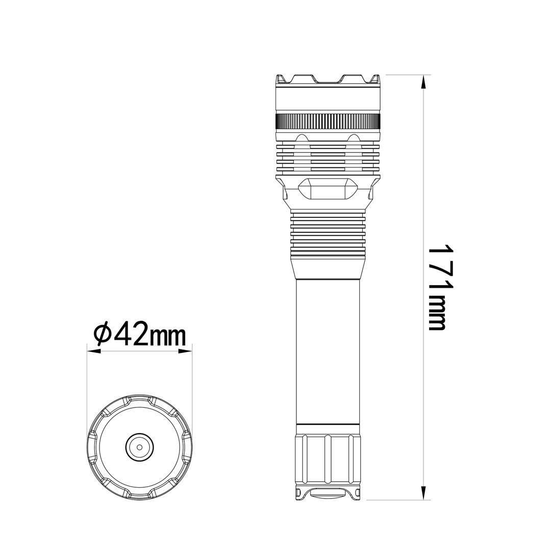 Εικόνα 4 από 5 — ΦΑΚΟΣ ΧΕΙΡΟΣ 1x10W 240lm IP65 171mm Φ42mm 3300mAh Li-ion TACTICAL LASER FLASHLIGHT M-TECH – 1 Τεμ.
