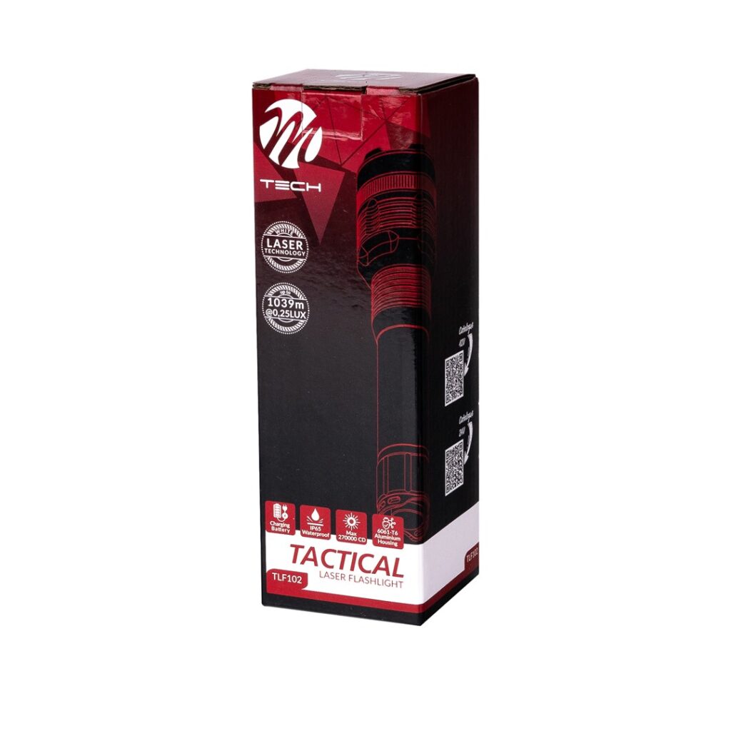 Εικόνα 5 από 5 — ΦΑΚΟΣ ΧΕΙΡΟΣ 1x10W 240lm IP65 171mm Φ42mm 3300mAh Li-ion TACTICAL LASER FLASHLIGHT M-TECH – 1 Τεμ.
